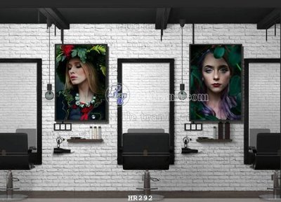 File ảnh File tranh quán cắt tóc HR292 (gốc) cho trang trí nội thất