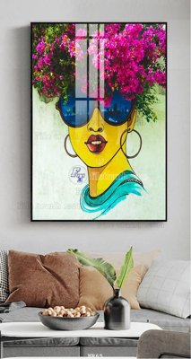 File gốc File tranh quán cắt tóc HR65 (in lụa) tranh thuận buồm