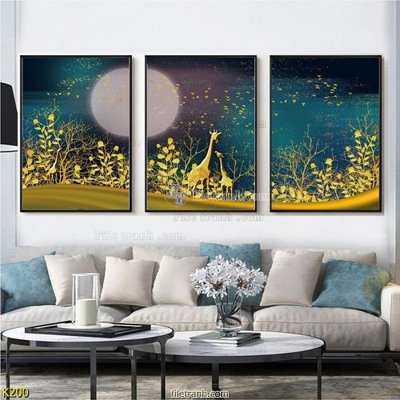 Download file File tranh treo hiện đại K200 (gốc) in mica đèn LED