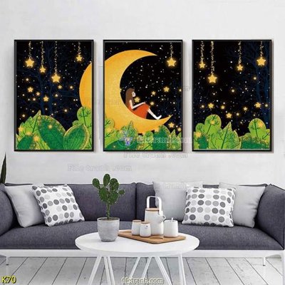 File in lụa File tranh treo hiện đại K70 (phong cảnh) File tranh treo hiện đại K70