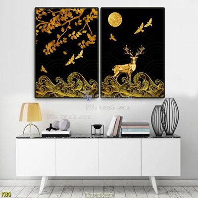 File tranh File tranh treo hiện đại K80 (bản gốc) in lụa 3D