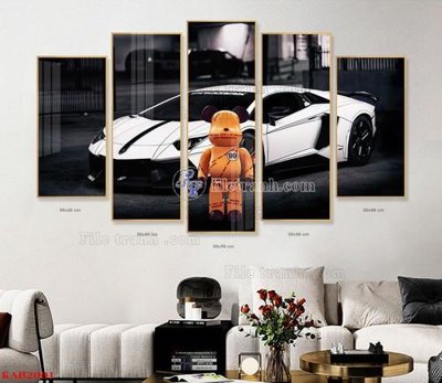 File tranh File tranhbộ 5 tấm kawas gấu bearbrick KAB2001 (ảnh gốc) cho in ấn kỹ thuật số