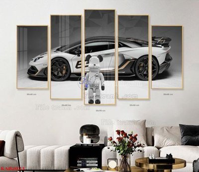 File gốc File tranhbộ 5 tấm kawas gấu bearbrick KAB2023 (cho in 3D) độc đáo