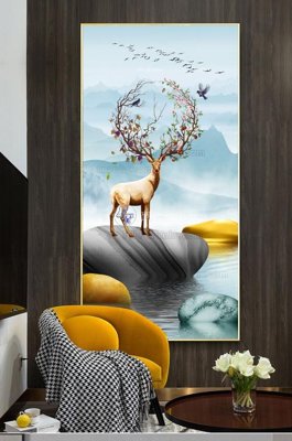 File gốc File tranh hiện đại pha lê gương KF100062 (in ấn) màu sắc trung thực