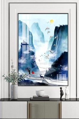 File gốc File tranh hiện đại pha lê gương KF100282 (phong cách) tối giản