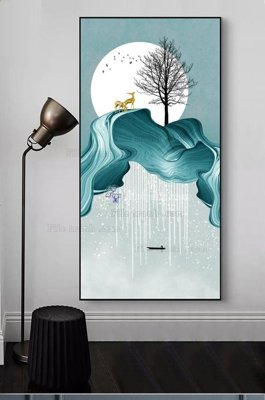 File gốc File tranh hiện đại pha lê gương KF100342 (in mica) làm bảng hiệu