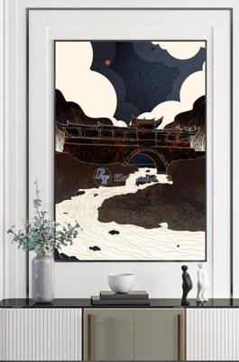 Hình ảnh file gốc in lụa File tranh hiện đại pha lê gương KF100410