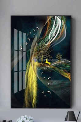 File in mica File tranh hiện đại pha lê gương KF100470 (bản gốc) sắc sảo