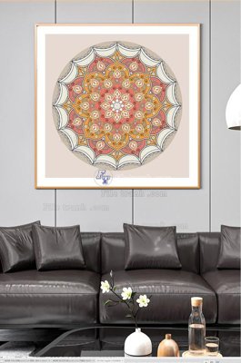 File gốc File tranh hiện đại pha lê gương KF100526 (in lụa) tranh mã đáo