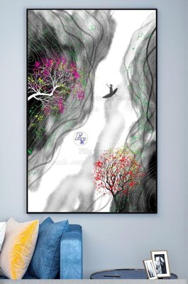 File tranh in tráng gương File tranh hiện đại pha lê gương KF100662 (siêu nét)