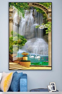 File gốc File tranh hiện đại pha lê gương KF100741 (PNG) không nền chất lượng