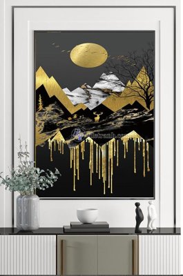 File gốc File tranh hiện đại pha lê gương KF100793 (phong cách) tối giản