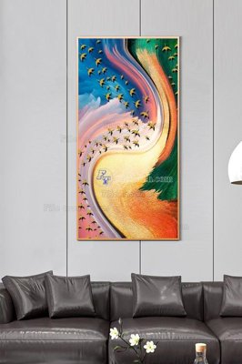 File gốc File tranh hiện đại pha lê gương KF100927 (in lụa) chi tiết cao