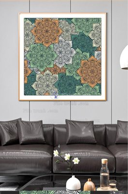 File tranh File tranh hiện đại pha lê gương KF100989 (bản gốc) treo quán cafe