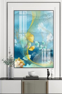 File tranh gốc in trần nhà File tranh hiện đại pha lê gương KF101110 3D