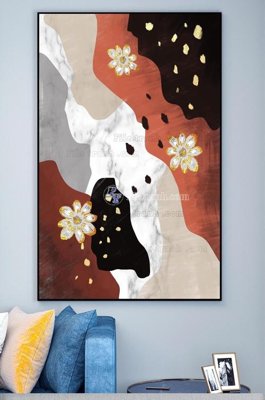 File in mica File tranh hiện đại pha lê gương KF101285 (bản gốc) làm vách ngăn