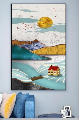 File tranh File tranh hiện đại pha lê gương KF101291 (bản gốc) in lụa dán tường