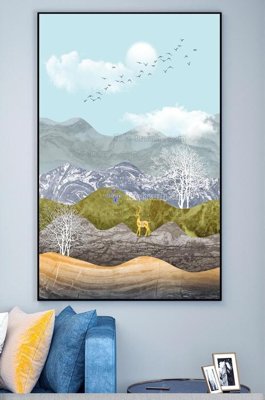 File tranh File tranh hiện đại pha lê gương KF101296 (bản gốc) in lụa dán tường