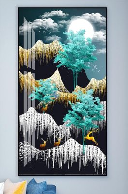 File tranh File tranh hiện đại pha lê gương KF101736 (gốc) chủ đề con người