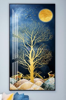 File gốc File tranh hiện đại pha lê gương KF101737 (phong cách) tối giản