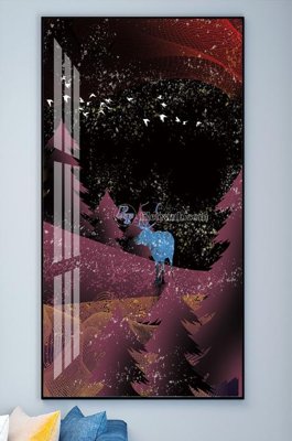 File PSD in ấn File tranh hiện đại pha lê gương KF101742 (chất lượng cao)