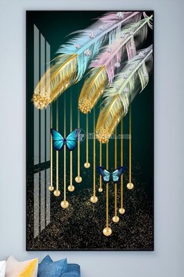 File gốc File tranh hiện đại pha lê gương KF101773 (in lụa) họa tiết 3D