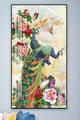 Hình ảnh file gốc in trần nhà File tranh hiện đại pha lê gương KF101777