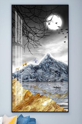 File in lụa File tranh hiện đại pha lê gương KF101886 (hoa văn) File tranh hiện đại pha lê gương KF101886