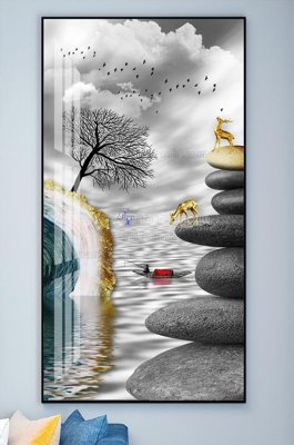 Tải file tranh gốc File tranh hiện đại pha lê gương KF101890 chất lượng cao