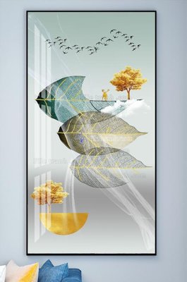 File in trần File tranh hiện đại pha lê gương KF101993 (bản gốc) mây trời