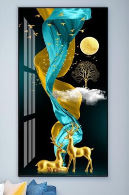 File tranh File tranh hiện đại pha lê gương KF102055 (gốc) chủ đề thành phố