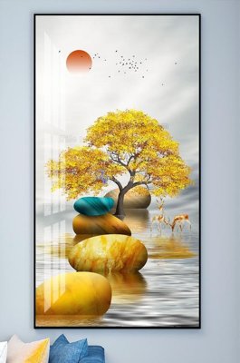 File in ấn File tranh hiện đại pha lê gương KF102060 (bản gốc) cao cấp