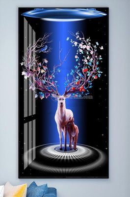 File tranh File tranh hiện đại pha lê gương KF102194 (bản gốc) in lụa 3D