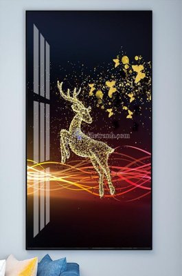 Hình ảnh file gốc in trần nhà File tranh hiện đại pha lê gương KF102237