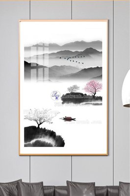 File in lụa File tranh hiện đại pha lê gương KF102314 (tân cổ điển) File tranh hiện đại pha lê gương KF102314