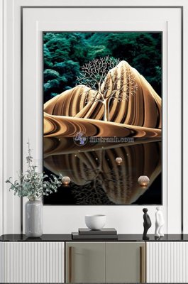 File in trần File tranh hiện đại pha lê gương KF102495 (bản gốc) hoa văn