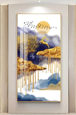 File in lụa File tranh hiện đại pha lê gương KF102637 (phong cảnh) File tranh hiện đại pha lê gương KF102637