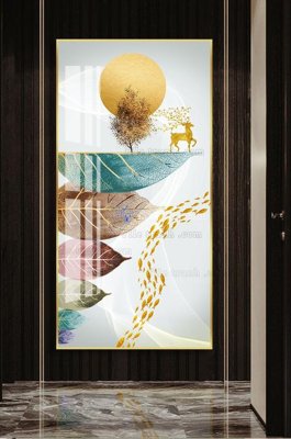 Download file gốc File tranh hiện đại pha lê gương KF102671 (in lụa) tranh 3D