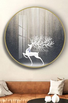 File in mica File tranh hiện đại pha lê gương KF102725 (bản gốc) làm vách ngăn