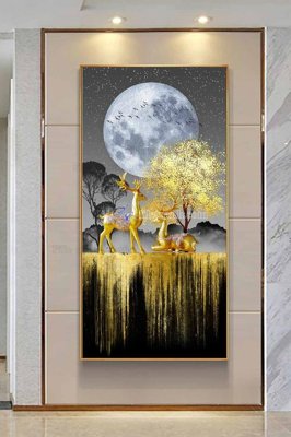 File in trần File tranh hiện đại pha lê gương KF102864 (bản gốc) đại dương