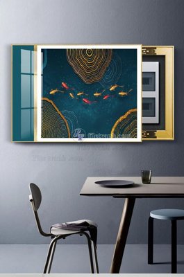 File in trần File tranh hiện đại pha lê gương KF102880 (bản gốc) hoa văn