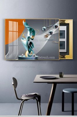 File tranh File tranh hiện đại pha lê gương KF102957 (file gốc) chủ đề phong thủy