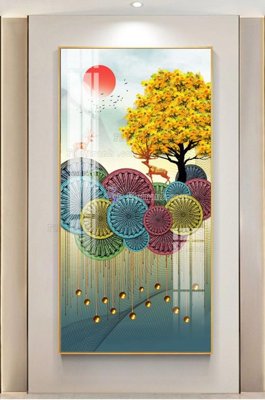 File tranh File tranh hiện đại pha lê gương KF103003 (gốc) chủ đề thiên nhiên