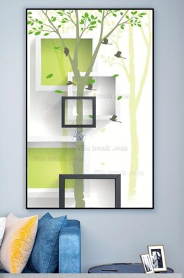 File tranh File tranh hiện đại pha lê gương KF103052 (ảnh gốc) in trần 3D