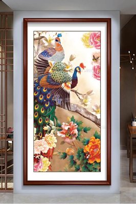 File tranh in trần 3D File tranh hiện đại pha lê gương KF103083 (ảnh gốc)