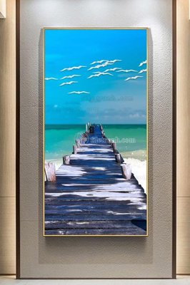 File gốc File tranh hiện đại pha lê gương KF103101 (in lụa) trang trí tường