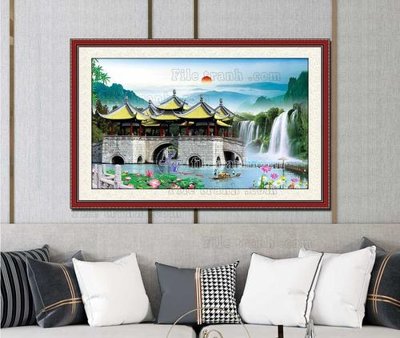 File gốc File tranh hiện đại pha lê gương KF103314 (trang trí) phòng ngủ