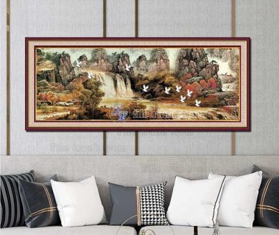 Ảnh gốc File tranh hiện đại pha lê gương KF103329 (siêu chi tiết) để in ấn