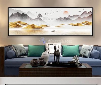 File in lụa File tranh hiện đại pha lê gương KF103360 (hoa văn) File tranh hiện đại pha lê gương KF103360