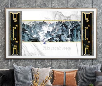 Download file gốc File tranh hiện đại pha lê gương KF103395 (in lụa) tranh 3D